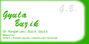 gyula buzik business card